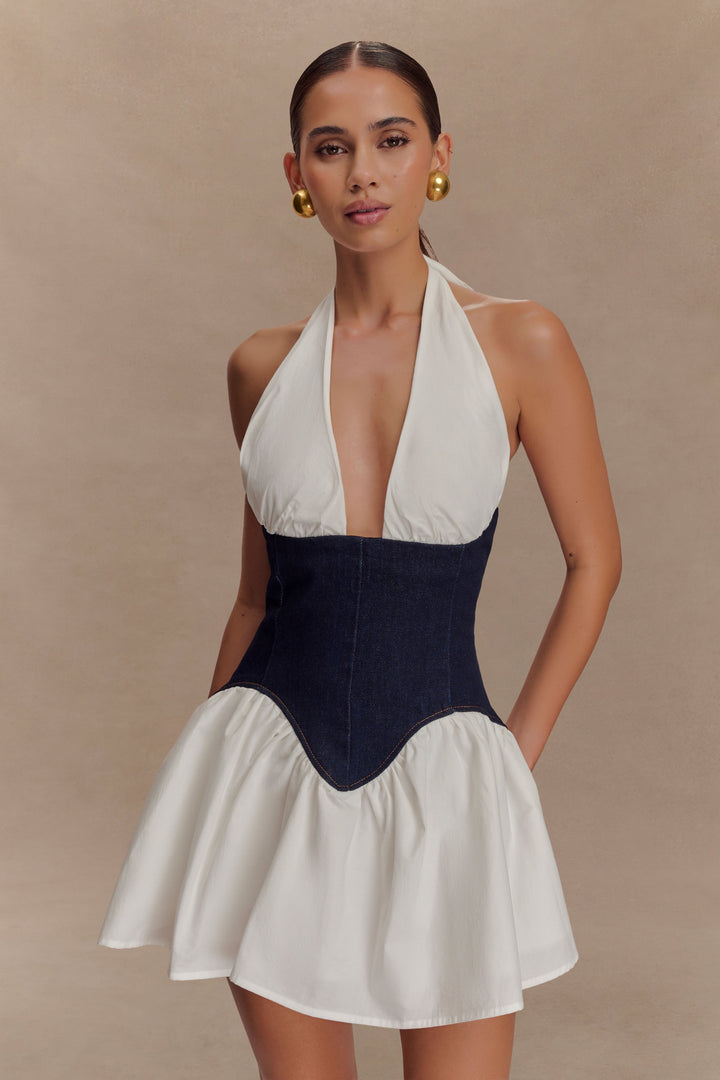 Merlyn Denim Cotton Mini Dress - Indigo Blue