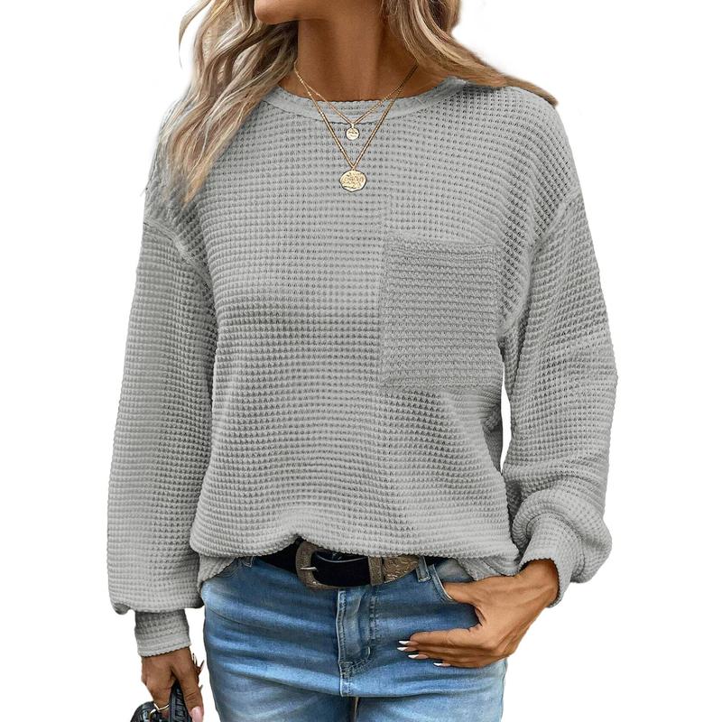 LIORA™ - Cozy Oversized Long Sleeve Crewneck Blouse