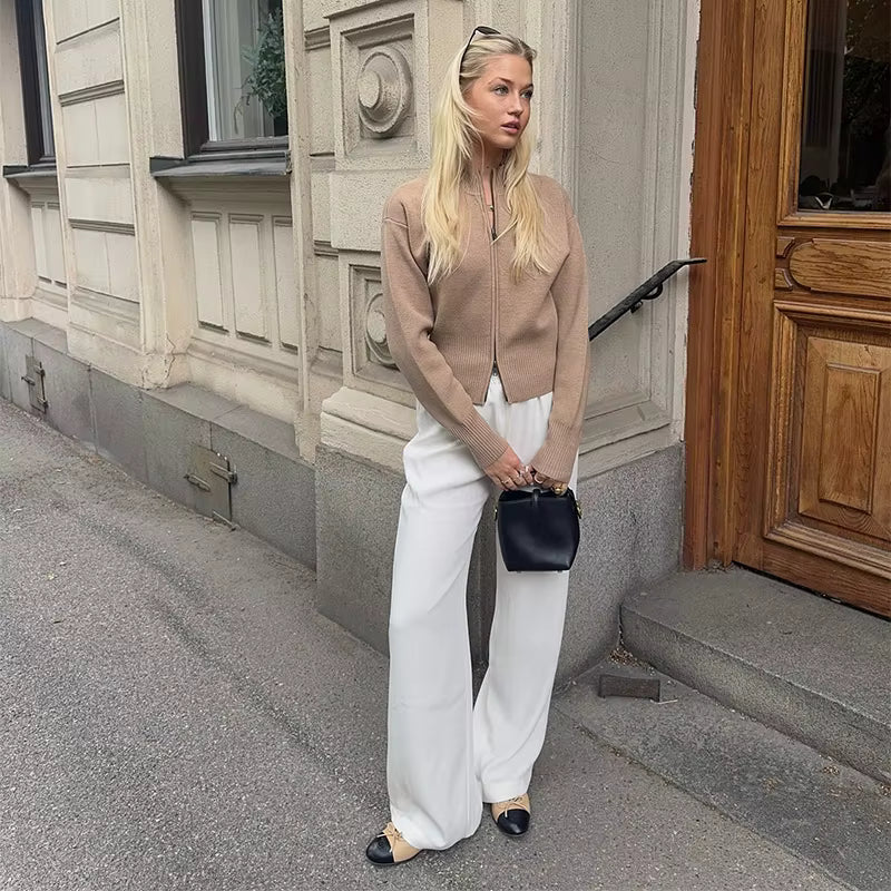 Slim Fit Cardigan With Zip