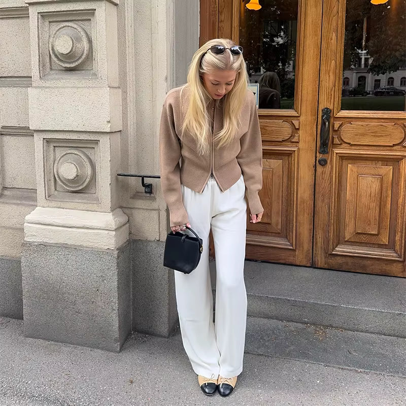 Slim Fit Cardigan With Zip