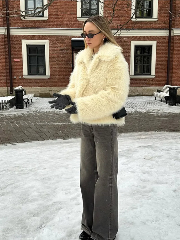 Yellow Faux-Fur Jacket